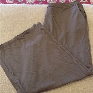 J. Jill Full Leg Cropped Wide Leg Rayon Pants Brown Large (TD)